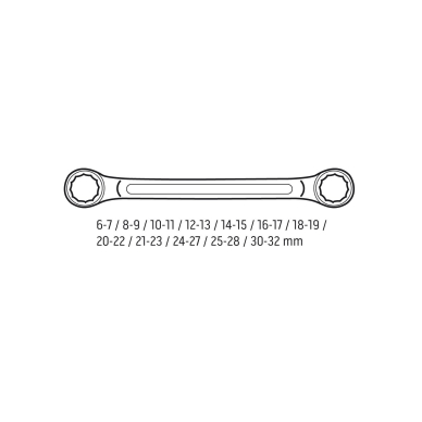 Raktai kilpiniai ,12vnt. 6-32mm 3