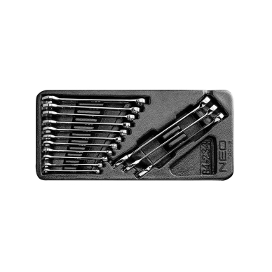 Raktai plokščia-kilpiniai rinkinys 14 vnt., 6-19mm Raktai plokščia-kilpiniai rinkinys 14 vnt., 6-19mm