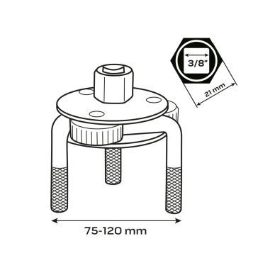 Raktas tepalo filtrui 75 - 120 mm 5 Raktas tepalo filtrui 75 - 120 mm 5