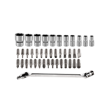 Raktas+galvutės ir antgaliai x41 vnt. 1/4" 2