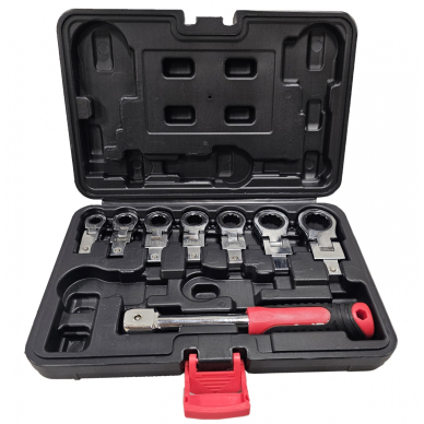 Įstatomų veržliarakčių rinkinys | vartoma galvutė | terkšliniai | 8 - 19 mm | 8 vnt. (RW8SA) 1 Įstatomų veržliarakčių rinkinys | vartoma galvutė | terkšliniai | 8 - 19 mm | 8 vnt. (RW8SA) 1