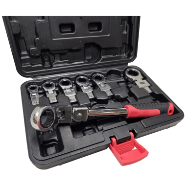 Įstatomų veržliarakčių rinkinys | vartoma galvutė | terkšliniai | 8 - 19 mm | 8 vnt. (RW8SA) Įstatomų veržliarakčių rinkinys | vartoma galvutė | terkšliniai | 8 - 19 mm | 8 vnt. (RW8SA)