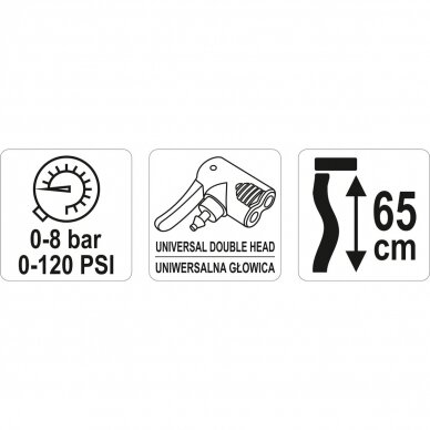 Rankinė pompa | su manometru (YT-73521) 2 Rankinė pompa | su manometru (YT-73521) 2