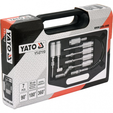 Tepimo pistoleto priedų komplektas Yato, 7 vnt. 4 Tepimo pistoleto priedų komplektas Yato, 7 vnt. 4