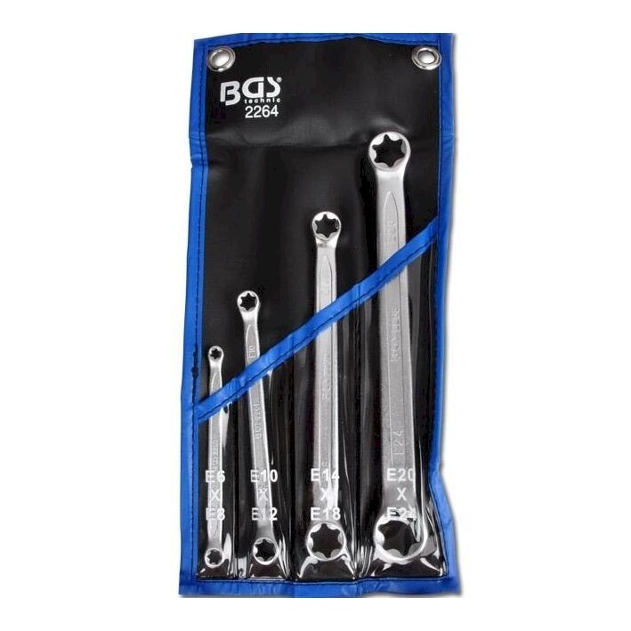 Raktų rinkinys E tipo (torx) galvutėmis | E6xE8 - E20xE24 | 4 vnt. (2264) Raktų rinkinys E tipo (torx) galvutėmis | E6xE8 - E20xE24 | 4 vnt. (2264)