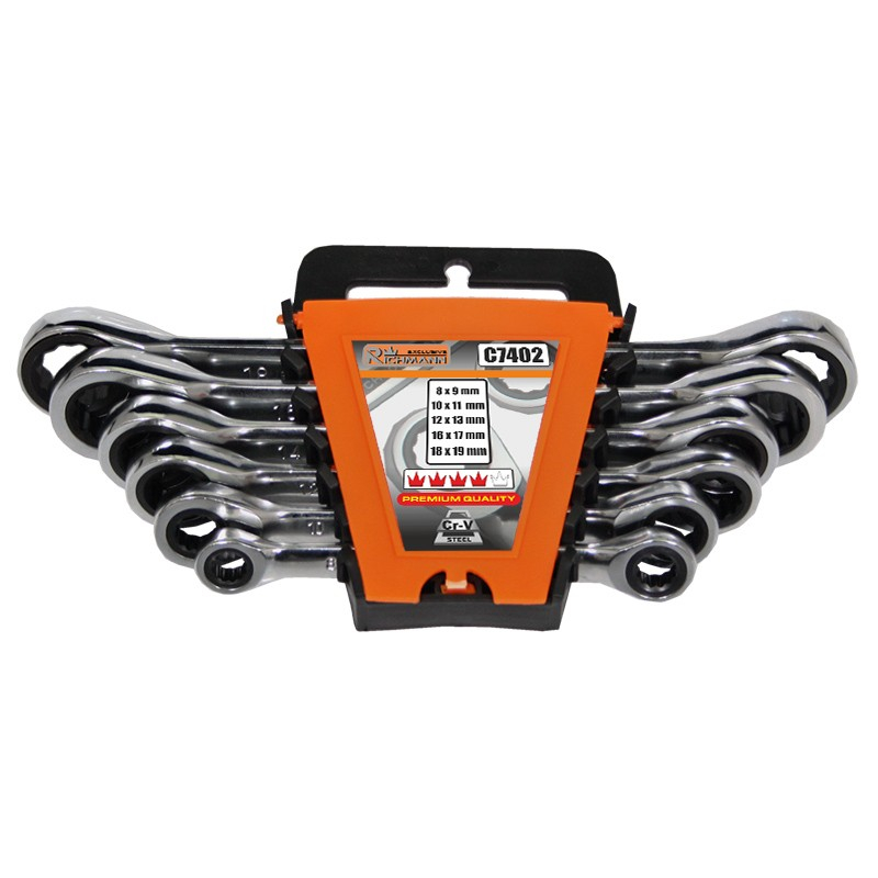 Raktų kompl. su terkšle 8 - 19 mm, 6 vnt. Raktų kompl. su terkšle 8 - 19 mm, 6 vnt.