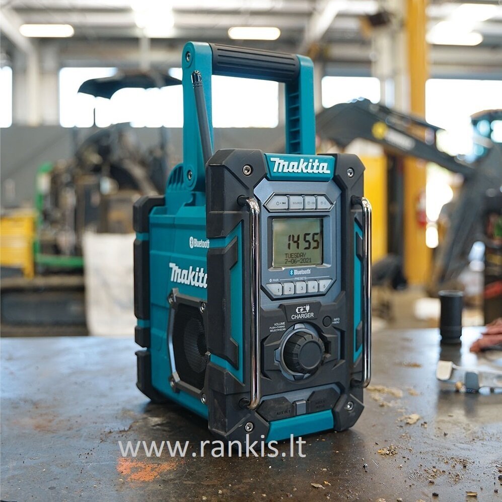 Radijas Makita DMR300 su Bluetooth ir integruotu akumuliatorių krovikliu 10.8-12-14.4-18V 3 Radijas Makita DMR300 su Bluetooth ir integruotu akumuliatorių krovikliu 10.8-12-14.4-18V 3