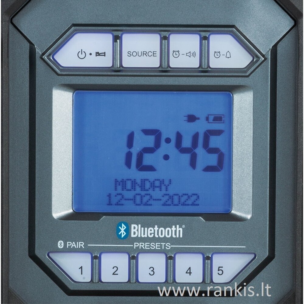 Radijas Makita DMR300 su Bluetooth ir integruotu akumuliatorių krovikliu 10.8-12-14.4-18V 5 Radijas Makita DMR300 su Bluetooth ir integruotu akumuliatorių krovikliu 10.8-12-14.4-18V 5