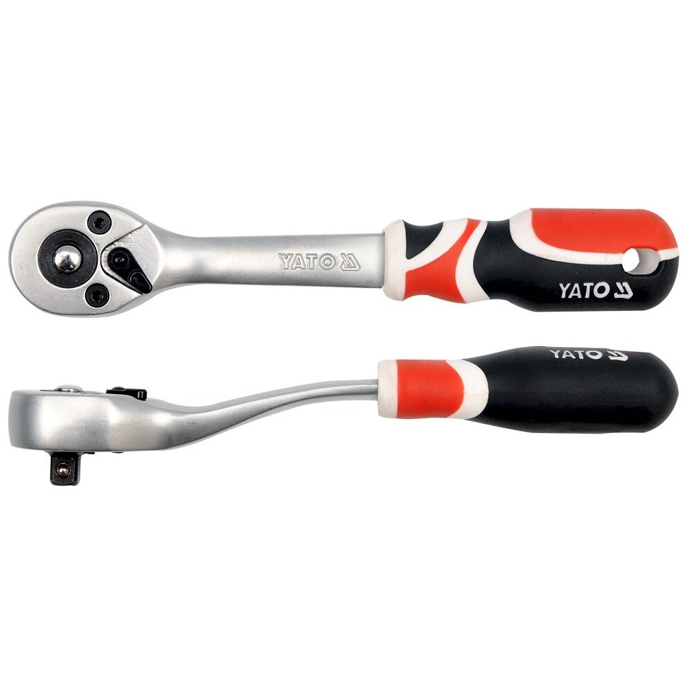 Rankena galvutėms terkšlinė | smulkūs dantukai | 6.3 mm (1/4") (YT-0730) Rankena galvutėms terkšlinė | smulkūs dantukai | 6.3 mm (1/4") (YT-0730)