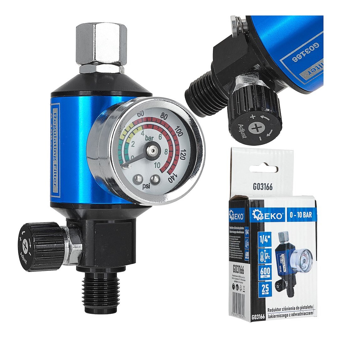 Reduktorius 1/4'' pneumo dažymo pistoletui Reduktorius 1/4'' pneumo dažymo pistoletui