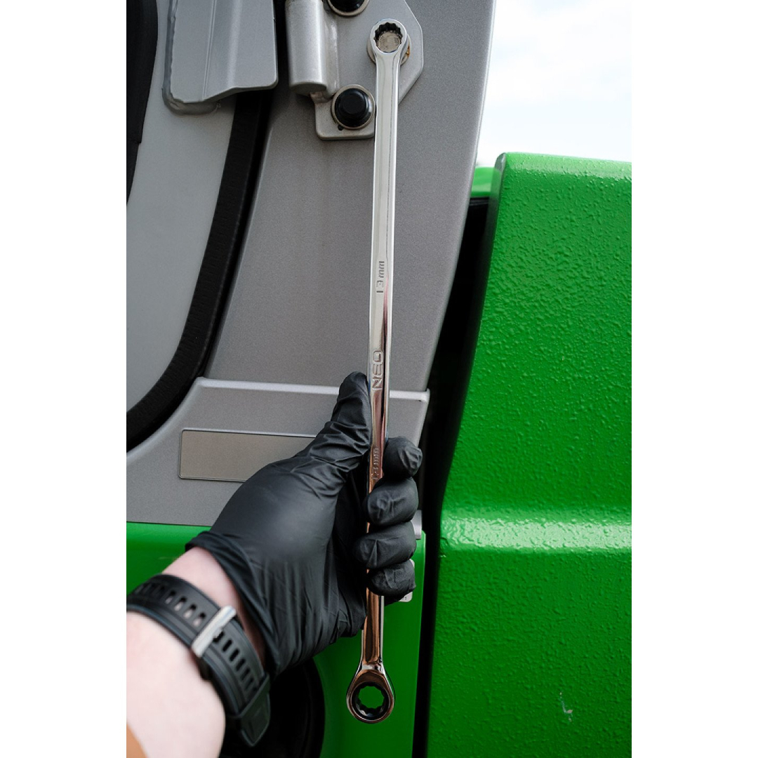 Reketiniai žiediniai veržliarakčiai, ilgi, 6 dalių rinkinys, 8-19 mm, minkštas dėklas 1 Reketiniai žiediniai veržliarakčiai, ilgi, 6 dalių rinkinys, 8-19 mm, minkštas dėklas 1