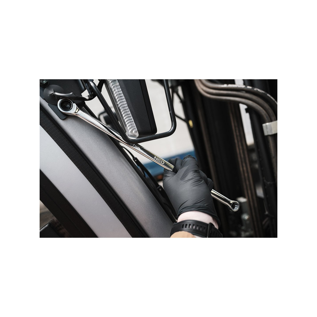 Reketiniai žiediniai veržliarakčiai, ilgi, 6 dalių rinkinys, 8-19 mm, minkštas dėklas 2