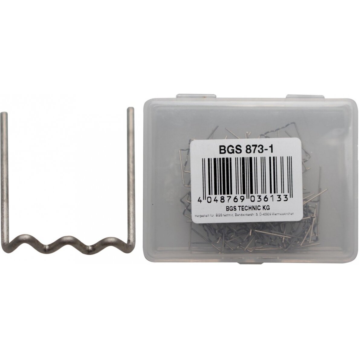 Remonto kabės | U-Tipas | Ø 0,6 mm | 100 vnt. (873-1) Remonto kabės | U-Tipas | Ø 0,6 mm | 100 vnt. (873-1)