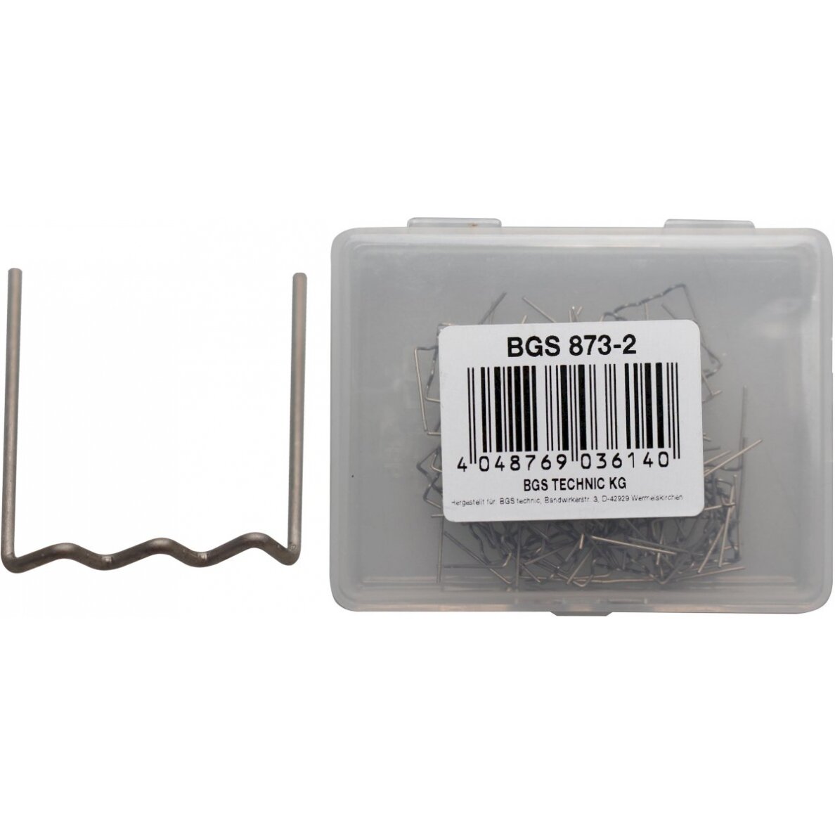 Remonto kabės | U-Tipas | Ø 0,8 mm | 100 vnt. (873-2) Remonto kabės | U-Tipas | Ø 0,8 mm | 100 vnt. (873-2)