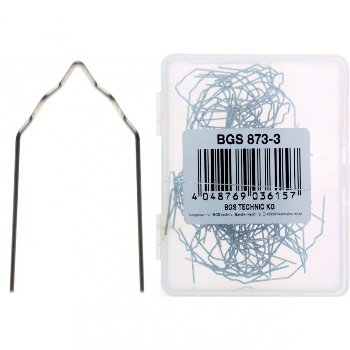 Remonto kabės | V-Tipas | Ø 0,6 mm | 100 vnt. (873-3) Remonto kabės | V-Tipas | Ø 0,6 mm | 100 vnt. (873-3)