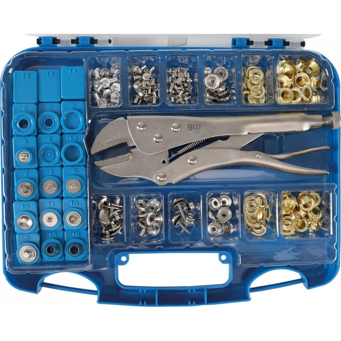 Replės su kniedžių rinkiniu | 275 vnt. (572) Replės su kniedžių rinkiniu | 275 vnt. (572)