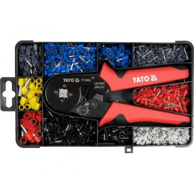 Replės jungčių užspaudimui | su rinkiniu | 0,25 iki 10 mm² | 1200 vnt. (YT-23052) Replės jungčių užspaudimui | su rinkiniu | 0,25 iki 10 mm² | 1200 vnt. (YT-23052)