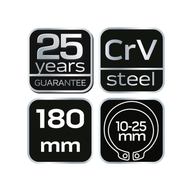 Replės žiedams 7", stright tip external 6 Replės žiedams 7", stright tip external 6