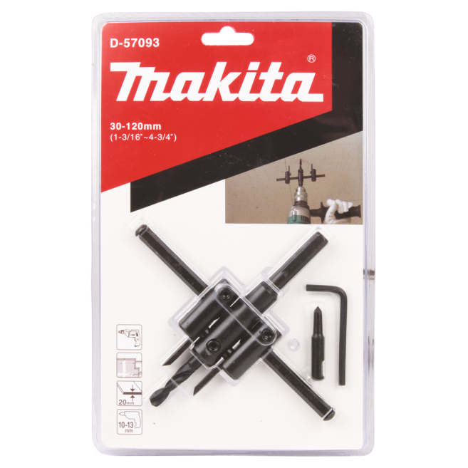 Reguliuojamas grąžtas Makita D-57093, 30-120 mm 1 Reguliuojamas grąžtas Makita D-57093, 30-120 mm 1