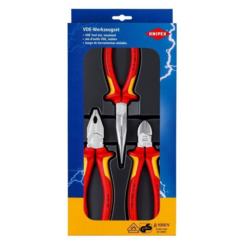 Replės elektrikams KNIPEX 002012, 3vnt. Replės elektrikams KNIPEX 002012, 3vnt.