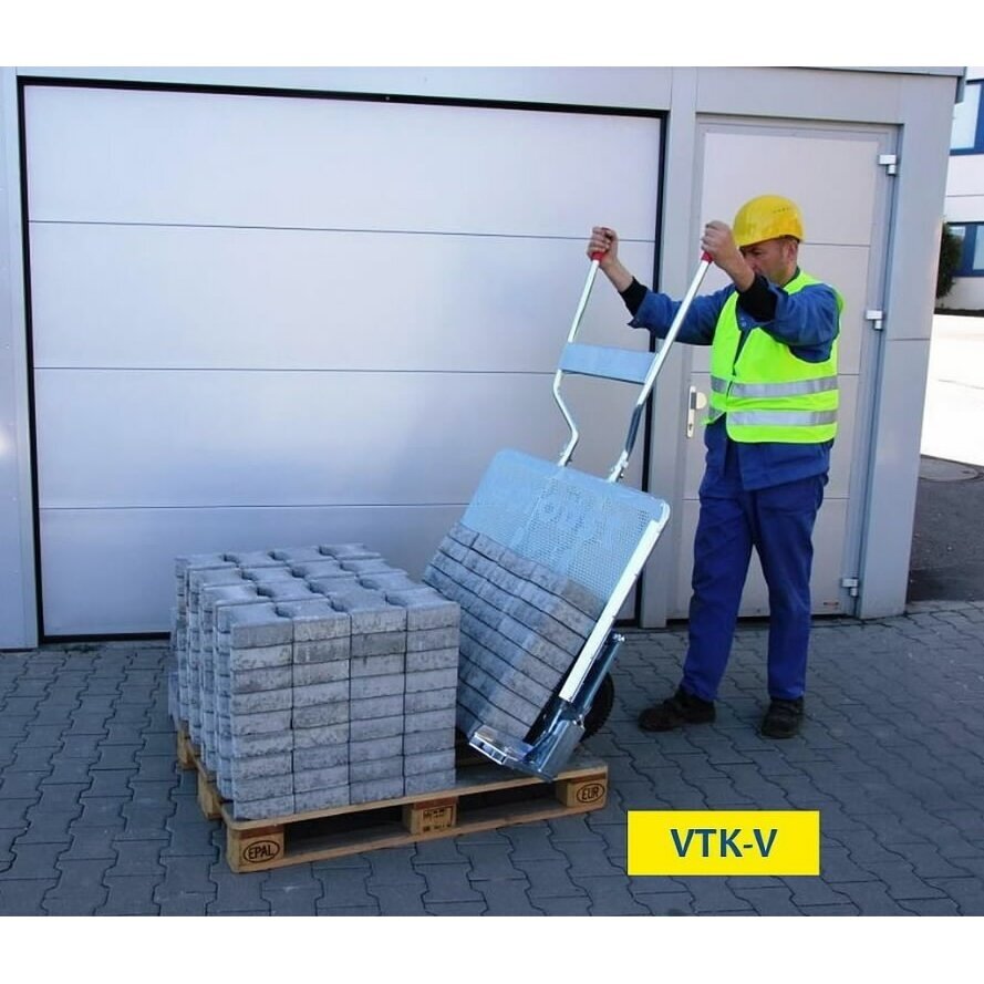 Reguliuojamas vežimėlis trinkelių pervežimui VTK-V, Probst