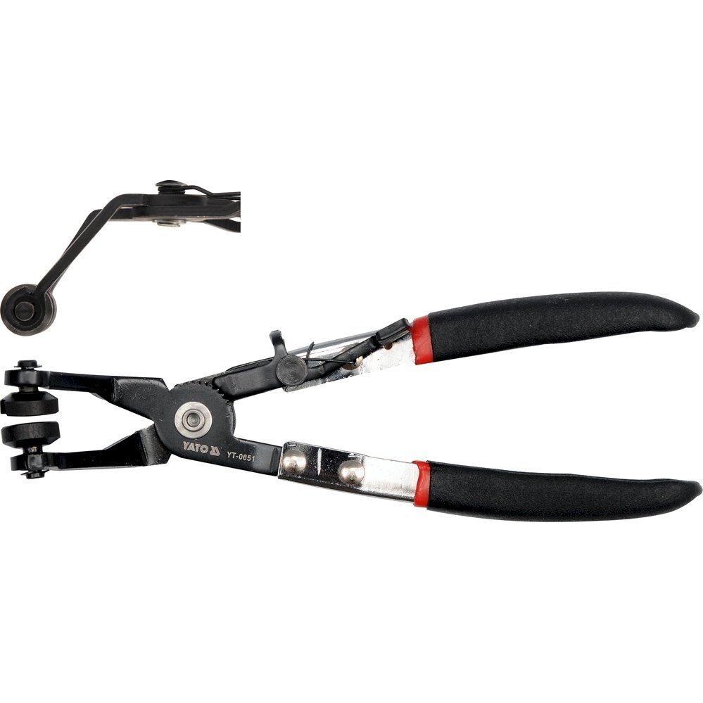 Replės aušinimo žarnų sąvaržoms lenktos | 215 mm (YT-0651) Replės aušinimo žarnų sąvaržoms lenktos | 215 mm (YT-0651)