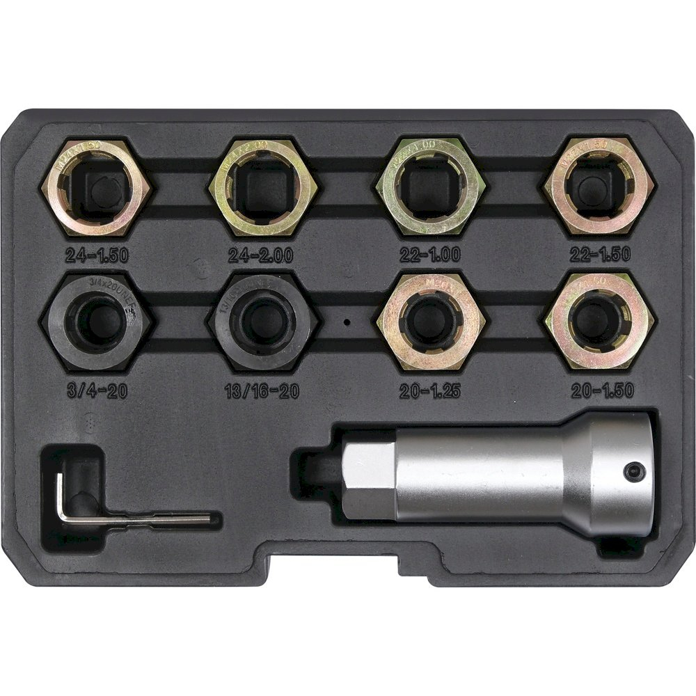 Rinkinys pažeistiems automobilių ašių velenų sriegiams | 10 vnt. (YT-17605) Rinkinys pažeistiems automobilių ašių velenų sriegiams | 10 vnt. (YT-17605)