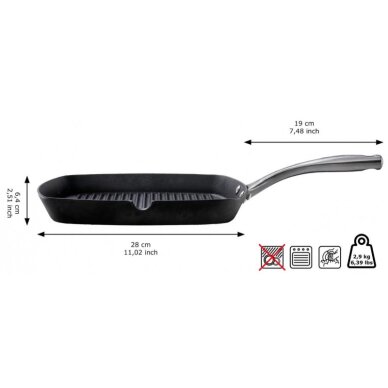 Rifliuota ketaus keptuvė Skottsberg 24x24cm 5 Rifliuota ketaus keptuvė Skottsberg 24x24cm 5