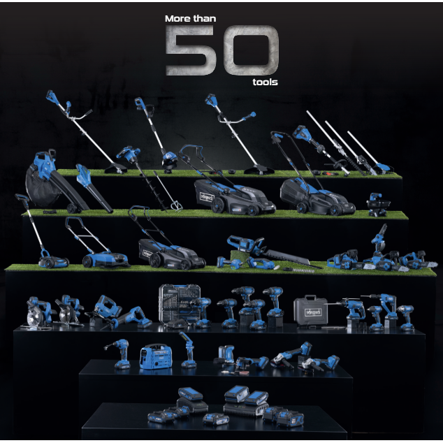 Rinkinys SBSK2.0 akumuliatorius 2,0Ah Li-ion + 2,4A krovi, Scheppach 1