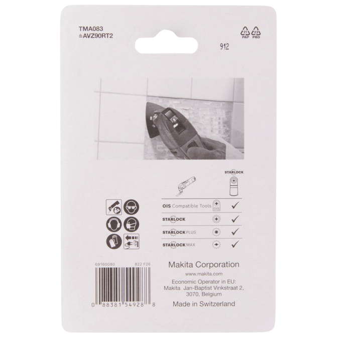 RIFF šlifavimo plokštė Makita B-69799, 78mm, 90 TMA083, TC/HM GRIT #20, STARLOCK 3 RIFF šlifavimo plokštė Makita B-69799, 78mm, 90 TMA083, TC/HM GRIT #20, STARLOCK 3