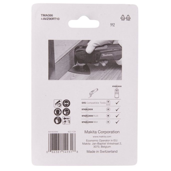 RIFF šlifavimo plokštė Makita B-69820, 90 TMA086, TC/HM GRIT #100, STARLOCK 3 RIFF šlifavimo plokštė Makita B-69820, 90 TMA086, TC/HM GRIT #100, STARLOCK 3