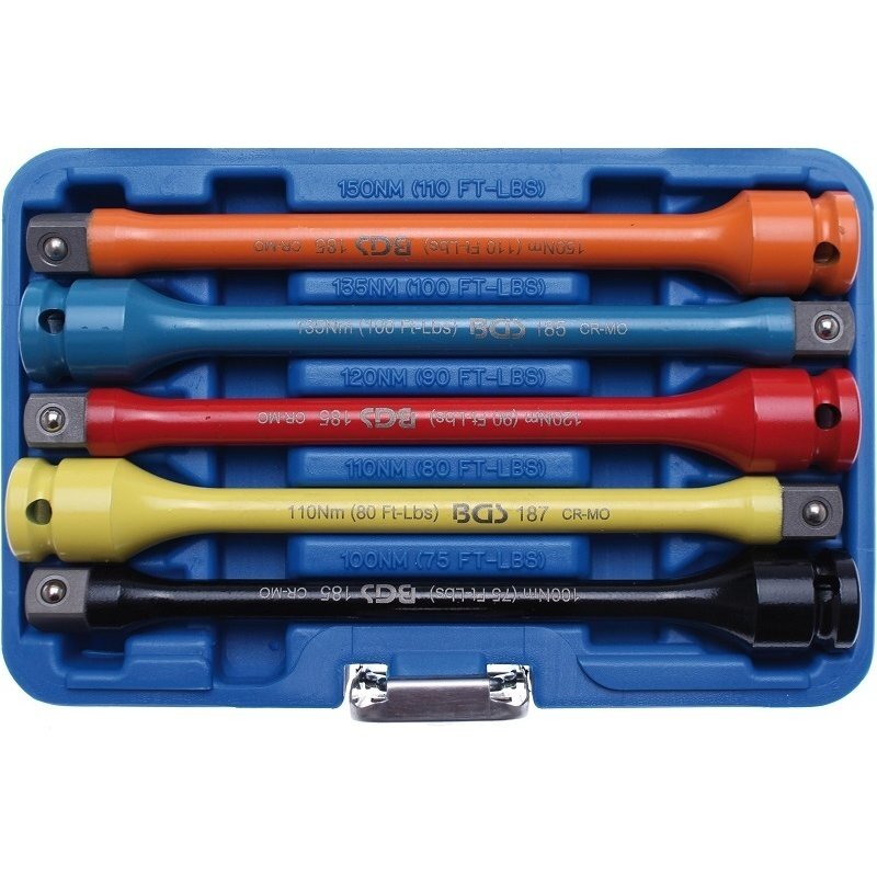 Riboto sukimo momento ilgintuvų rinkinys BGS-technic 5 vnt. Riboto sukimo momento ilgintuvų rinkinys BGS-technic 5 vnt.