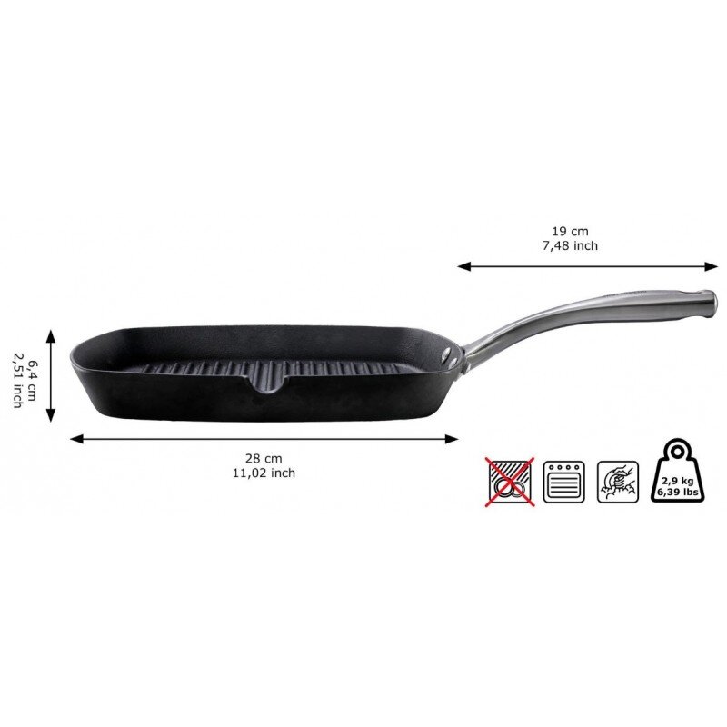 Rifliuota ketaus keptuvė Skottsberg 24x24cm 5 Rifliuota ketaus keptuvė Skottsberg 24x24cm 5