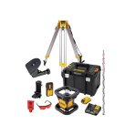 Rotacinis lazerinis nivelyras raudonas lazeris + priedai (komplekte 2AH baterija) DCK374D1R-QW DeWALT