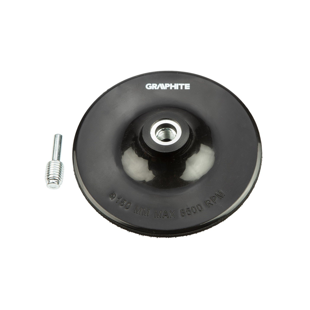 Rubber adhesive disc 150 mm x M14 + shank