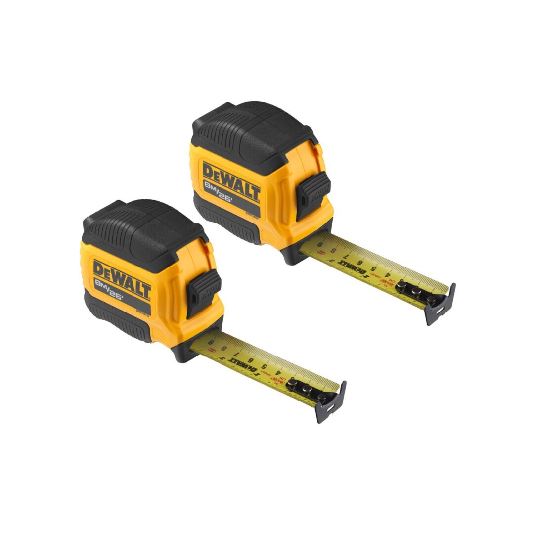 Ruletė 8 m × 28 mm; 2 vnt., DeWalt DWHT38127-9 Ruletė 8 m × 28 mm; 2 vnt., DeWalt DWHT38127-9