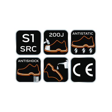 S1 SRC odiniai pusbačiai, plieninis priekis, 44 dydis 6 S1 SRC odiniai pusbačiai, plieninis priekis, 44 dydis 6