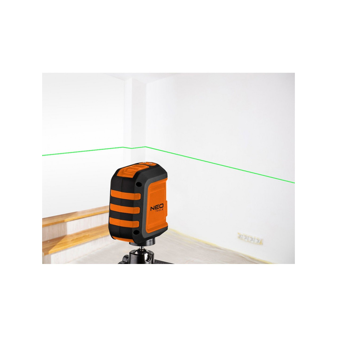 Savaime išsilyginantis skersinis linijinis lazerinis NEO 75-106, 15 m, žalias 2