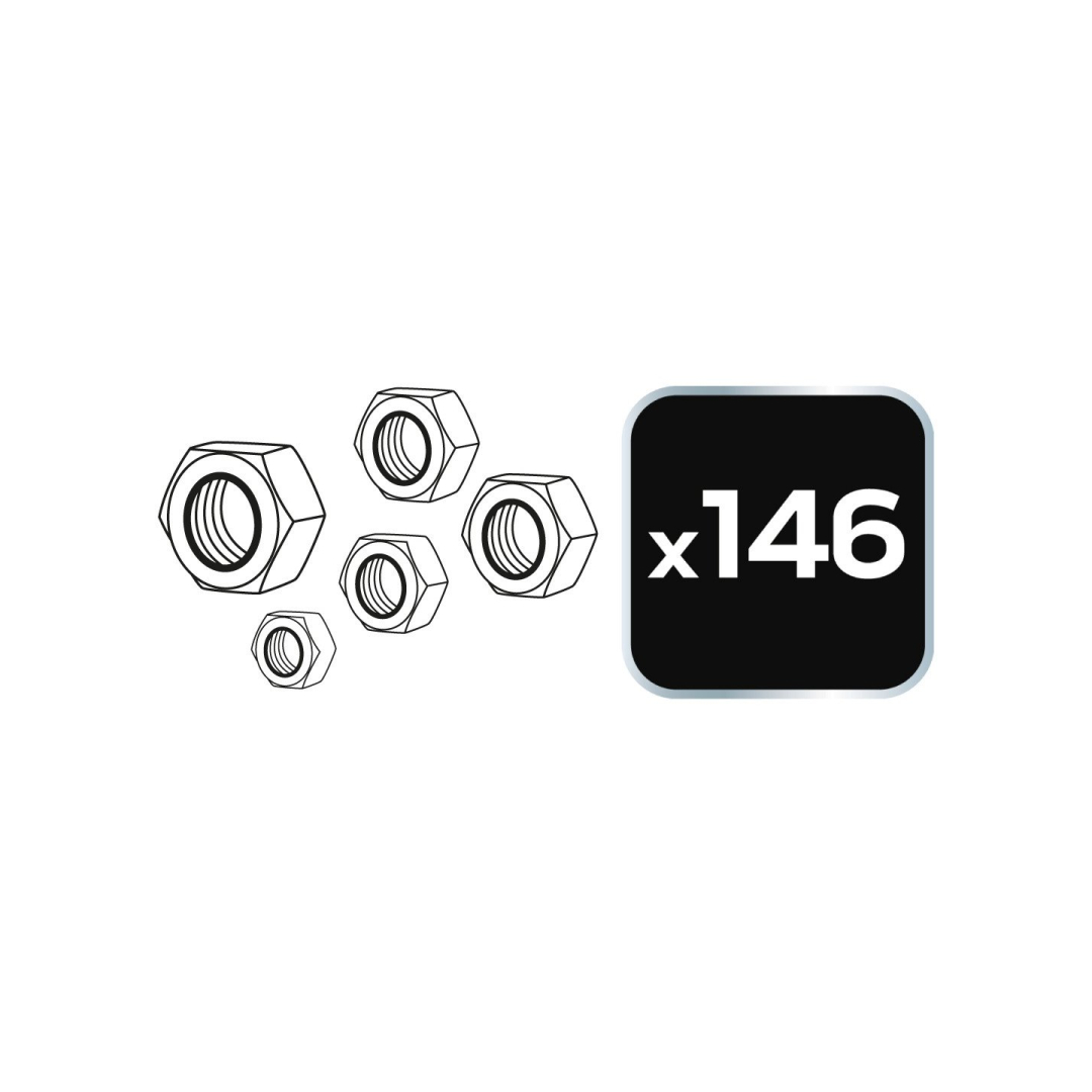 Savaiminio fiksavimo veržlės, 146 vnt. 8 Savaiminio fiksavimo veržlės, 146 vnt. 8