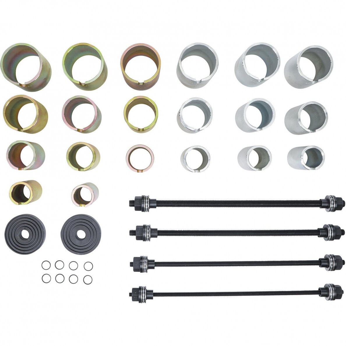 Sailentblokų presavimo komplektas | su 4 varžtais | 26 vnt. (67302) 1 Sailentblokų presavimo komplektas | su 4 varžtais | 26 vnt. (67302) 1