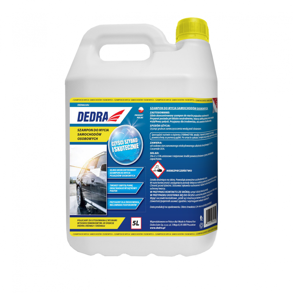 Šampūnas automobilių plovimui, koncentratas, 5 L  Dedra DED8823A2 Šampūnas automobilių plovimui, koncentratas, 5 L  Dedra DED8823A2