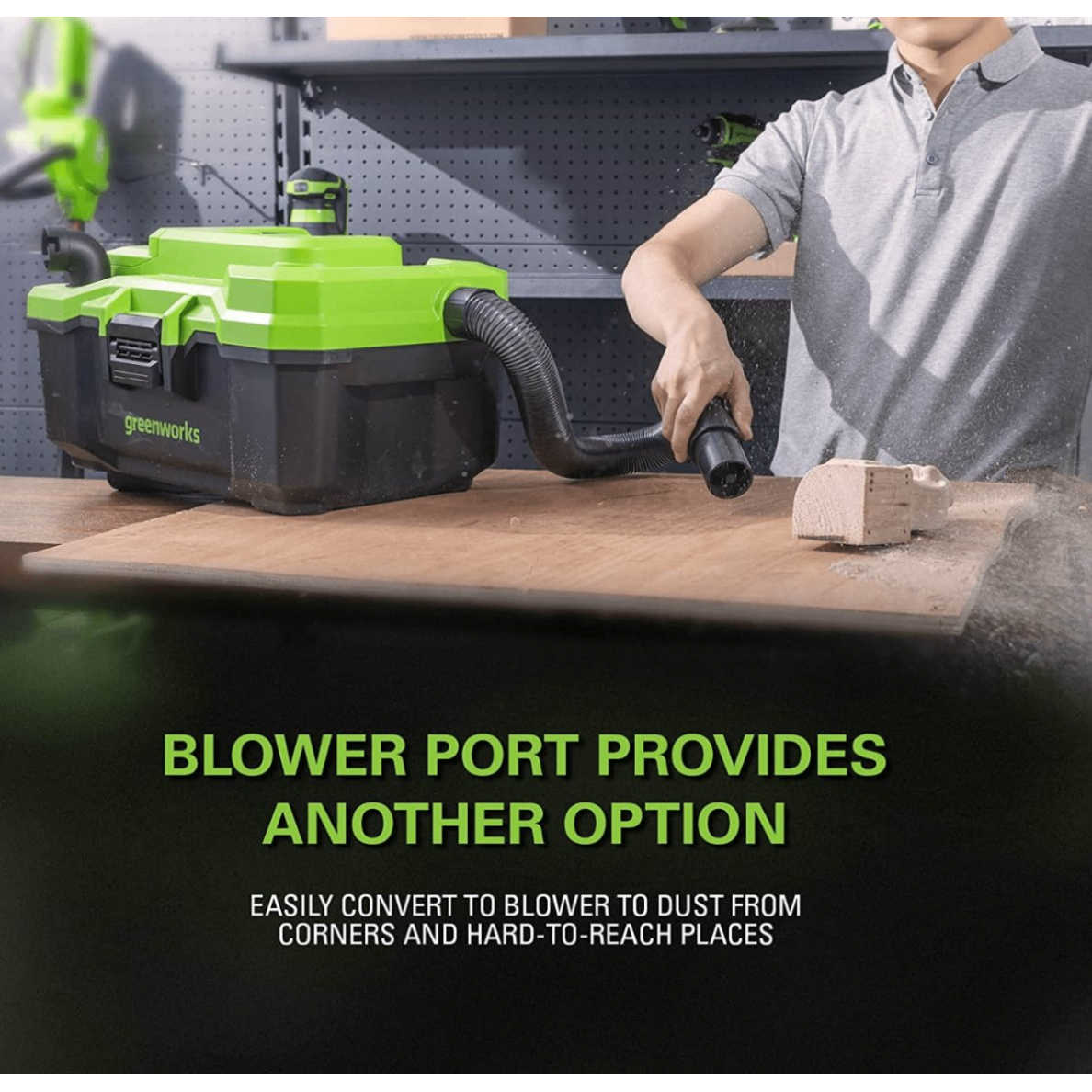 Akumuliatorinis dulkių siurblys sausam / šlapiam valymui Greenworks G24WDV, 24 V, (tik įrankis) 3 Akumuliatorinis dulkių siurblys sausam / šlapiam valymui Greenworks G24WDV, 24 V, (tik įrankis) 3