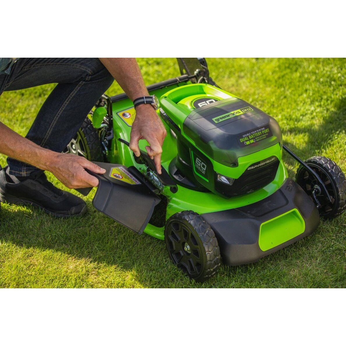 Akumuliatorinė savaeigė vejapjovė Greenworks GD60LM46SP, 60 V, 46 cm, (be akum. ir krov.) 6 Akumuliatorinė savaeigė vejapjovė Greenworks GD60LM46SP, 60 V, 46 cm, (be akum. ir krov.) 6