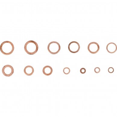 Sandarinimo žiedų / tarpinių asortimentas | varis | metriniai | alyvos išleidimo angoms | 75 vnt. (8132) 1 Sandarinimo žiedų / tarpinių asortimentas | varis | metriniai | alyvos išleidimo angoms | 75 vnt. (8132) 1