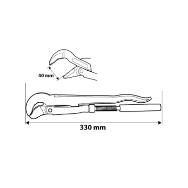 Santechninis raktas, S tipo, 1 " 3