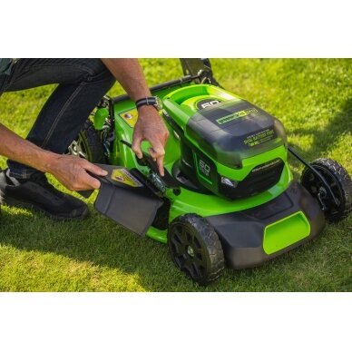 Akumuliatorinė savaeigė vejapjovė Greenworks GD60LM46SP, 60 V, 46 cm, (be akum. ir krov.) 6 Akumuliatorinė savaeigė vejapjovė Greenworks GD60LM46SP, 60 V, 46 cm, (be akum. ir krov.) 6