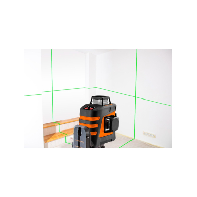 Savaime išsilyginantis 3D lazerio lygis 20 m, žalias, su maišeliu,magnetiniu laikikliu 1