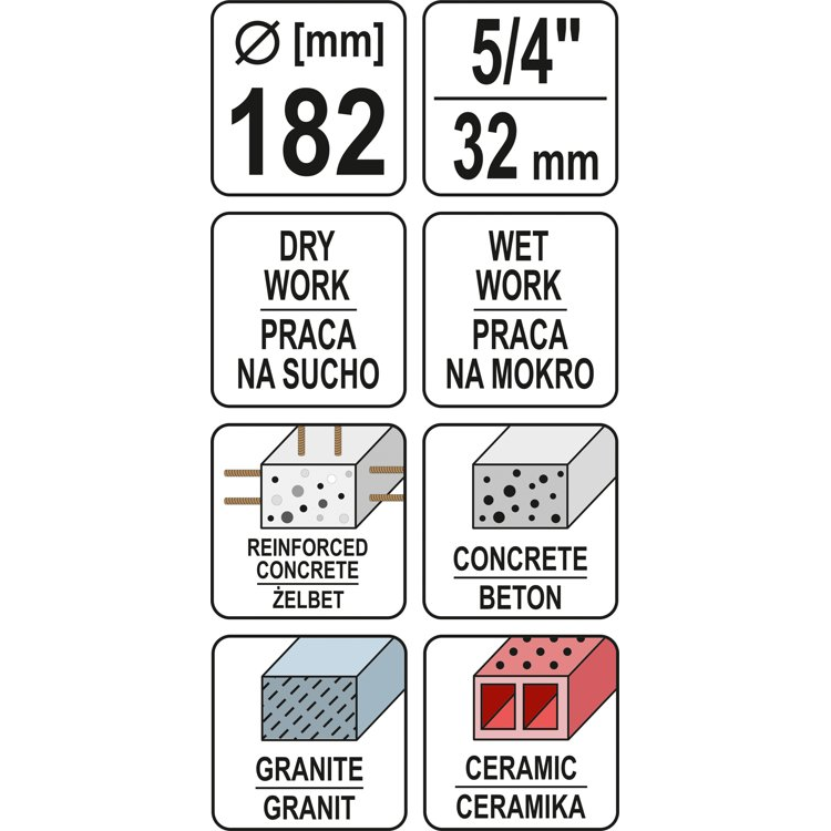 Sauso / šlapio gręžimo karūna Yato, 1/4", 430 / 182 mm 3 Sauso / šlapio gręžimo karūna Yato, 1/4", 430 / 182 mm 3