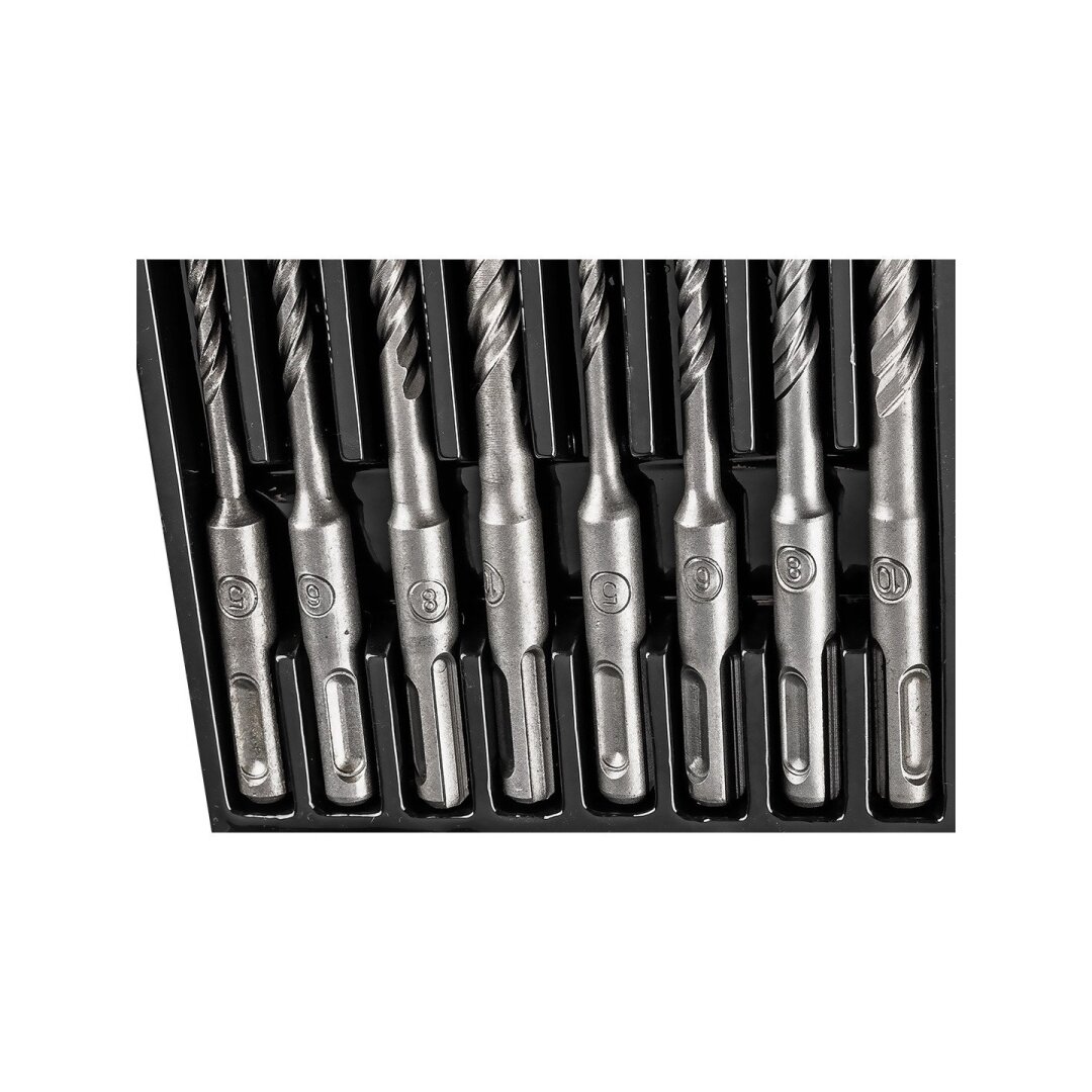 SDS plius betono grąžto Antgaliukų rinkinys su dviguba spiralė 5, 6, 8, 10 x 110 mm, 5, 6, 8, 10 x 160 mm 2