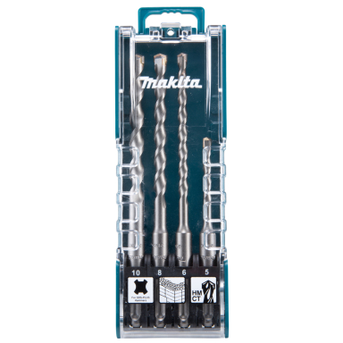 Grąžtų Komplektas Makita D-74136, (5 x 110 mm, 6 x 160 mm, 8 x 160 mm, 10 x 160 mm) SDS-PLUS 3